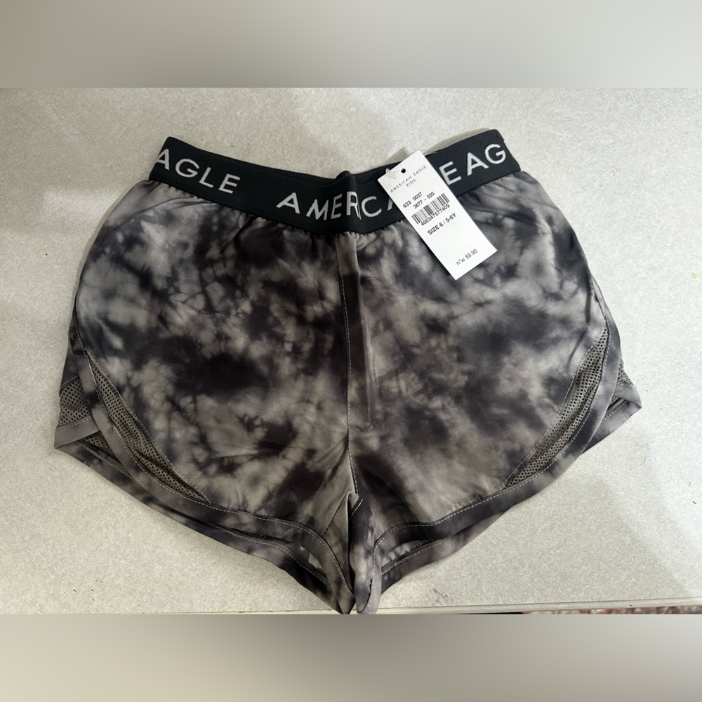 American Eagle Outfitters kids Black Tie-Dye Shorts